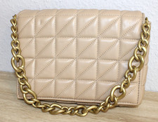 NEU? ZARA ?kultige Cassette Schultertasche Kette gestepptes Kunstleder beige?