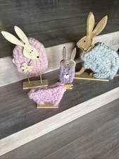 Wollige Osterhasen Osterdeko
