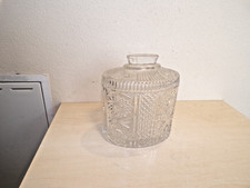 Bonboniere Deckeldose Glas Bleikristall Oval Schleuderstern