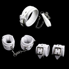 Weiß Fesseln Handschellen BDSM Bondage PU Leder Fesseln Halsband BDSM für Paare 