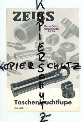 Carl zeiss jena - zeiss, prospektblatt