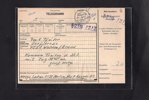 Ddr telegramm mit - telegramm, me.f