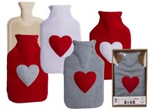 Wärmflasche mit Herz ca. 32 x 20 cm, ca. 2 Liter, versch. Farben wählbar