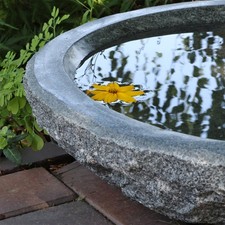 Granit Wasserschale Vogeltränke Naturstein Ø 46cm groß Vogelbad Steinschale 5
