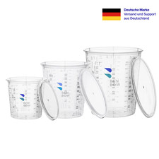 Mischbecher mit Deckel & Skala | Für Lackierarbeiten & Epoxidharz