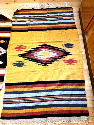 Authentic yellow mexican kilim - authentic,