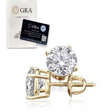 Moissanite screw back - back, 14k