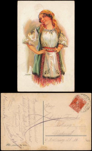 Postcard ungarn trachten - .ungarn,