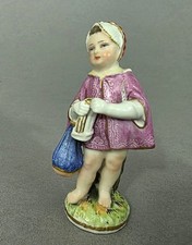 K1967 KPM Berlin Figur, Putto mit Beutel, Mädchen als Engel, H=8,5cm, 1.Wahl