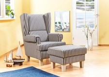 Sessel SYLT - Kiefer, Buche, Eiche - im Wunschstoff - Hochlehnsessel,Ohrenbacken