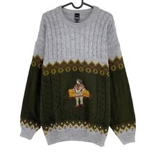 Cosby Vintage Retro 90s Yorn Grau Pullover Pulli Größe Eu 56 UK/US 46