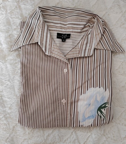 Damen bluse weiß - bluse, weiß/braun
