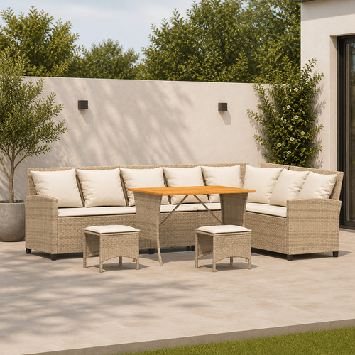Gartenmöbel lounge set beige - gartenmöbel,