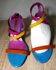 ❤️BUFFALO BUNTE SLINGBACK PUMPS GRÖßE 37 GETRAGEN GUT ERHALTEN SOMMER SÜß FARBIG