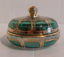 Art Déco Glas Dose mit Deckel