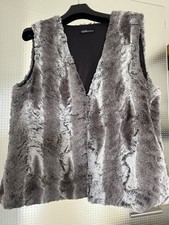 Damen Fell-Imitat- Weste braun