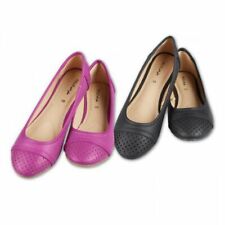 Damen Ballerina Schuhe Slipper Flat Kunstleder Halbschuhe 