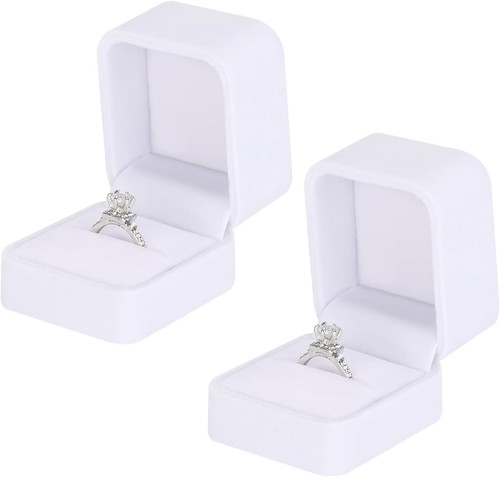 Samt ringbox weiß - 2x,