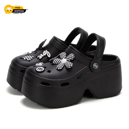 Damen plateau clogs sandalen - plateau,