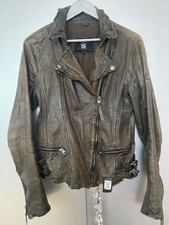 Tigha Lederjacke Größe L Grau Echtleder Used Look