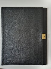 Schreibmappe für A 4, (Urkundenmappe, Aktenmappe), Leder schwarz, Vintage