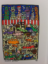 James Rizzi Serigrafie Junk Yard 1995 unsigniert ungerahmt
