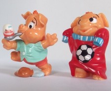 2x Pinky Piggys, Jahr 2000, Ü-Ei Figuren Felix Volltreffer + Garry Gameshow