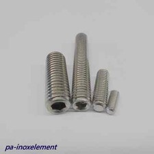 Gewindestifte DIN913 Edelstahl V2A Madenschrauben M2 M3 M4 M5 M6 M8 M10 M12