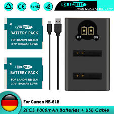 2× NB-6LH NB-6L Akku Für Canon PowerShot SX530 HS SX710 SX540 D20 D30+ Ladegerät