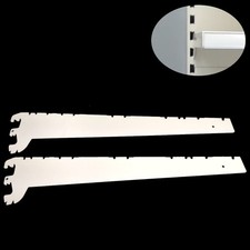 RK1572= Konsolen Paar T57 3H juraweiß Tegometall Wand Gondel Regal Boden B-Ware