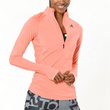 Adidas Damen Rolli Longsleeve Running Shirt Laufshirt Sport Winter koralle/lachs