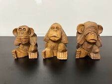 3 Dekorative Holzaffen (Nichts Sehen,Hören,Sagen) Guter Zustand