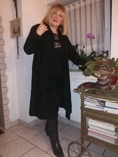 BREITSCHWANZ PERSIANER MANTEL SWINGER SWAKARA LAMMFELL 42 / 44 LAMM JACKE LEDER 