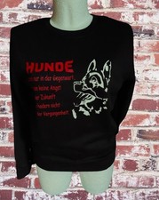 Sweatshirt Unisex, Gr. S/M, Hunde-Motiv, schwarz, regular, neu, Restposten, Sale