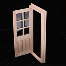 1/12 Puppenhaus Miniatur Holz Externe Einzelne Tür Unlackiert DIY Zubehör