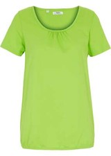 Shirt Kurzarm Gr. 40/42 Limonengrün Damen Baumwollshirt Top Bluse Oberteil Neu*