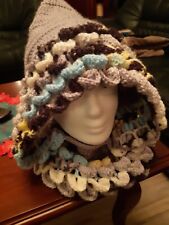 Scoodie Kapuzenloop Mützenloop Kapuzenschal im Krokodilstich Handarbeit gehäkelt