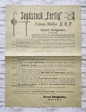 Jagdstock Fertig System Müller Steigleder Berlin Suhl Gewehrfabrik Reklame alt