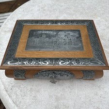 Alte Holzkiste mit Beschläge GDANSK  mit Schlüssel Schatulle Z.Zaczewski