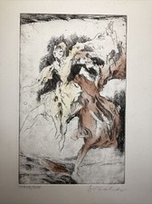 1983 Farblithographie Rolf Böttcher Commedia dell' arte /50 Exempl.