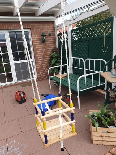 Babyschaukel holz blau - -, blau/