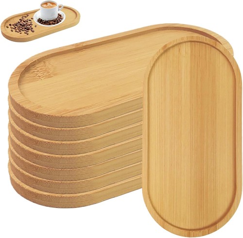 8er set bambus tablett - set, oval