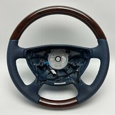 Original Mercedes W211 MK1 Wurzelnuss Holz Lenkrad Heizung Leder Pazifikblau