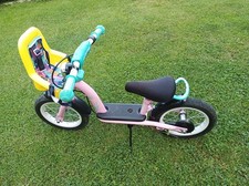 HUDORA Laufrad 12 Zoll mit Bremse, Trittbrett und Baby Born Sitz + Roller