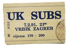 UK SUBS TICKET Zagreb Concert