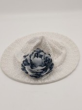 Vintage Hut Weiß gehäkelt