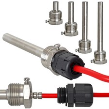 TAUCHHÜLSE Edelstahl  1/2 " 30 bis 400 mm Temperaturfühler Sensor schutzrohr 6mm