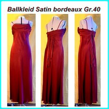 ABI-Ballkleid Satin bordeaux Gala Designer FFY Abendkleid Lang Matinee 