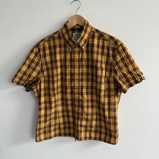 Brutus Dr Martens Hemd Damen XXL 2XL Trimfit Senf Burgund Kariert Tartan