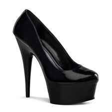 Sale DELIGHT-685 Pleaser Stilettoabsatz High-Heels Plateaupumps schwarz Lack 36